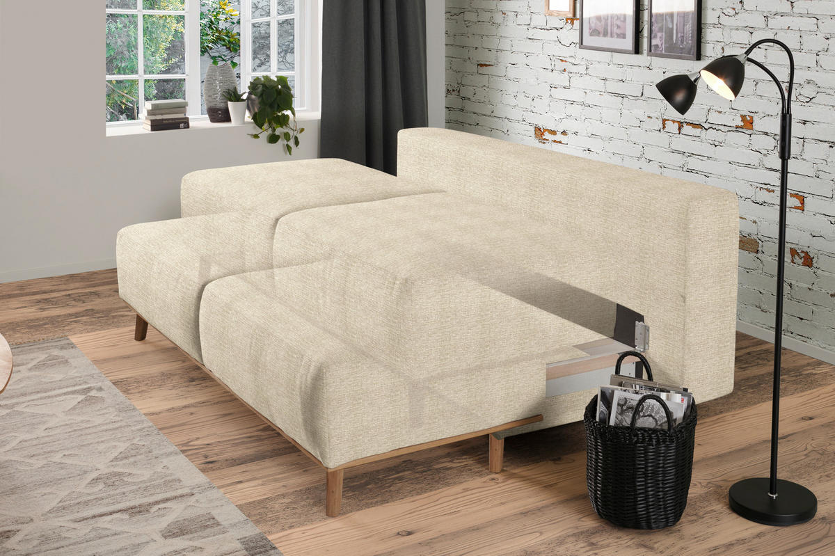 BOXSPRINGSOFA Beige  - Beige, Design, Holz/Textil (203/97/107cm) - Dieter Knoll