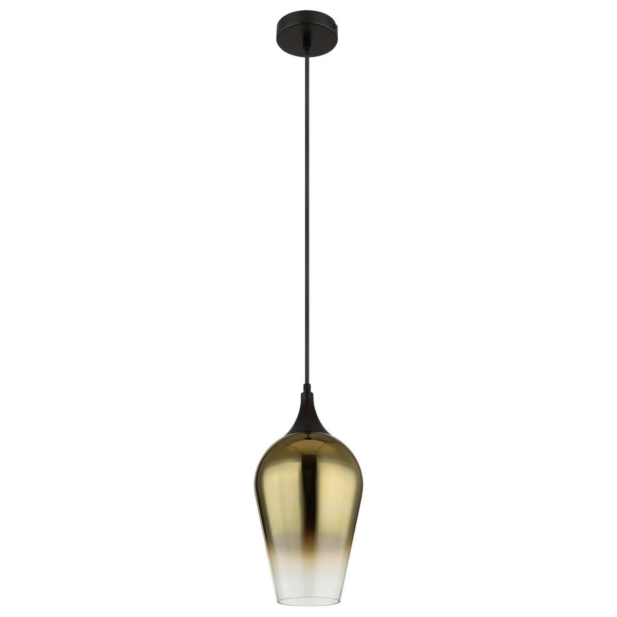 ZÁVĚSNÉ SVÍTIDLO, 18/120 cm  - černá/barvy zlata, Konvenční, kov/sklo (18/120cm) - Globo