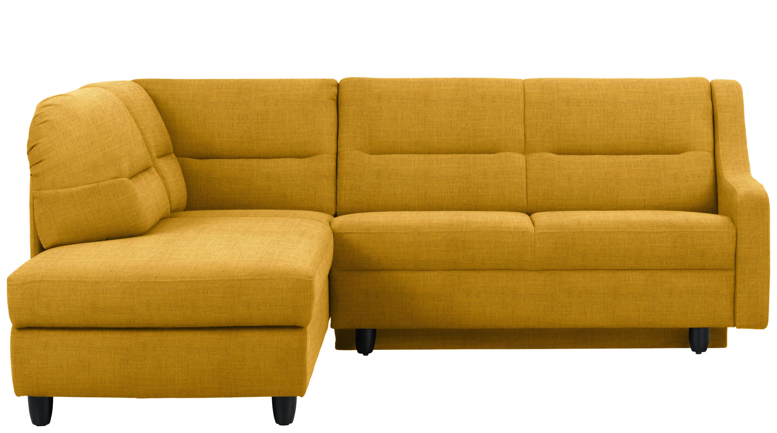 ECKSOFA in Chenille Gelb  208/226 cm  - Gelb/Schwarz, KONVENTIONELL, Textil (208/226cm) - Sedda