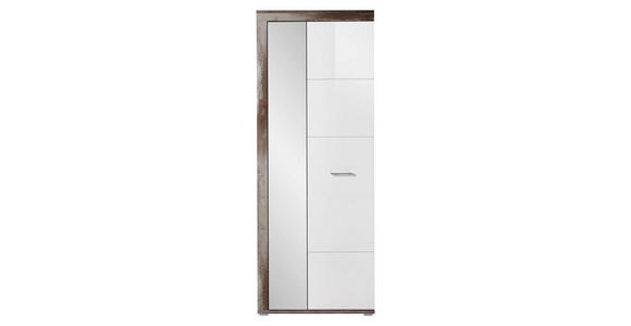 GARDEROBENSCHRANK 77/202/38 cm - Chromfarben/Naturfarben, LIFESTYLE, Glas/Holzwerkstoff (77/202/38cm) - Hom`in