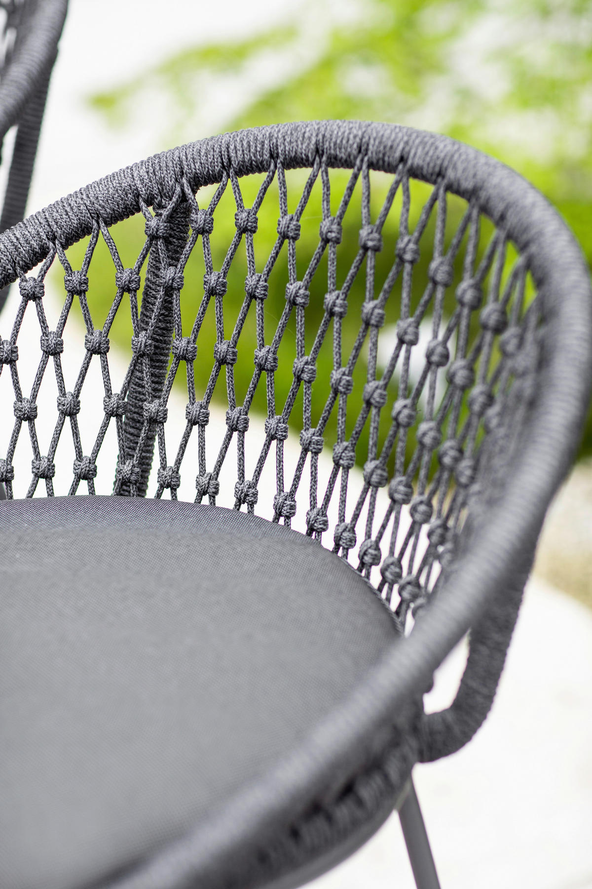 GARTEN-BARHOCKER in Anthrazit, Grau  - Anthrazit/Grau, Design, Textil/Metall (54,5/103/51,5cm)