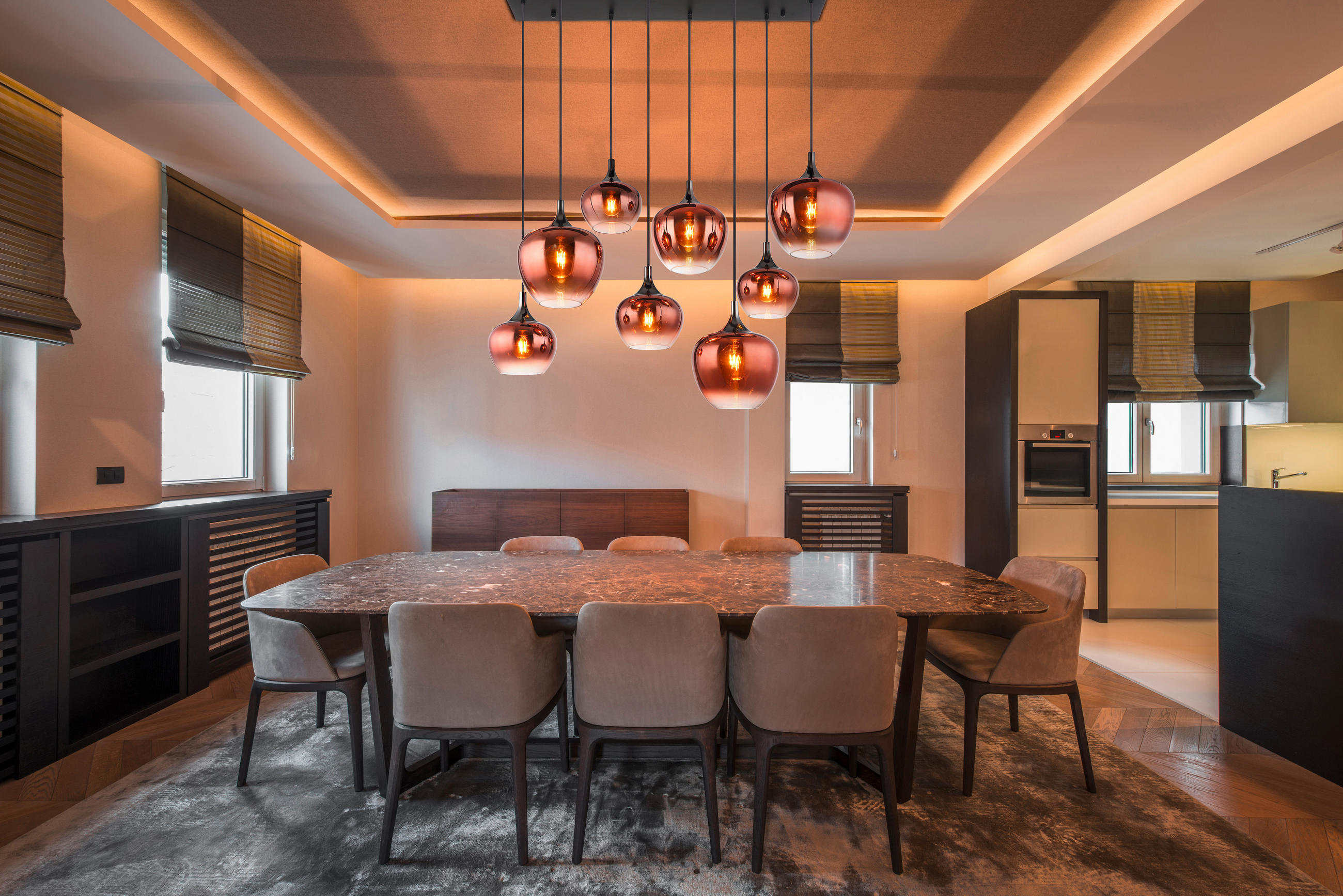 SUSPENSION 105/45/120 cm    - Klar/Chromfarben, Design, Glas/Metall (105/45/120cm) - Globo