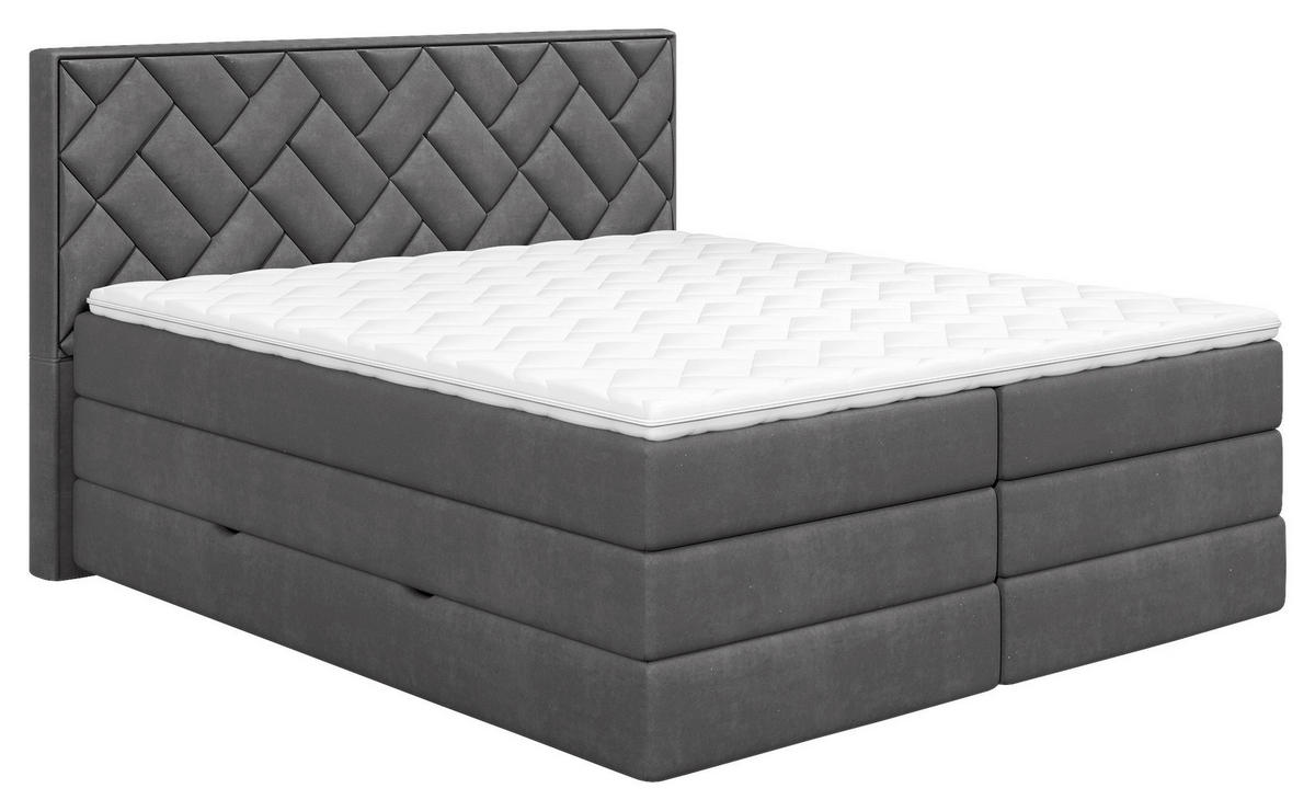 BOXSPRINGBETT 140/200 cm  in Anthrazit  - Anthrazit/Schwarz, Modern, Holzwerkstoff/Kunststoff (140/200cm) - MID.YOU