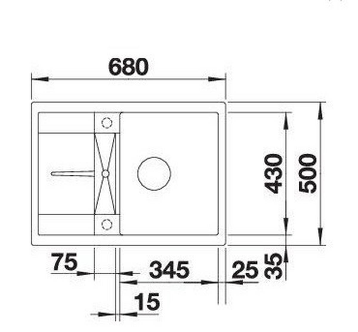 SPÜLE 519576  - Weiß, Basics, Stein (68/19/50cm) - Blanco