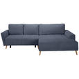 ECKSOFA  in Webstoff Blaugrau  - Buchefarben/Blaugrau, KONVENTIONELL, Holz/Textil (294/169cm) - Carryhome