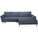 ECKSOFA in Webstoff Blaugrau  - Buchefarben/Blaugrau, KONVENTIONELL, Holz/Textil (294/169cm) - Carryhome