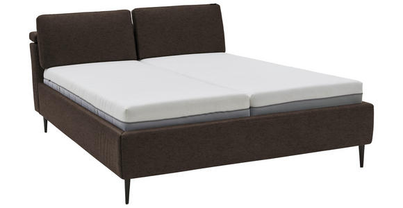 POLSTERBETT Matratze, Lattenrost Braun 200/200 cm  - Hellbraun/Anthrazit, Design, Holz/Textil (200/200cm) - Johann Jakob
