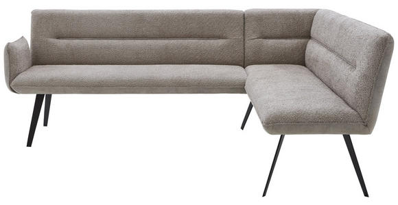 ECKBANK 228/170 cm in Schwarz, Hellgrau - Hellgrau/Schwarz, Design, Textil/Metall (228/170cm) - Voleo