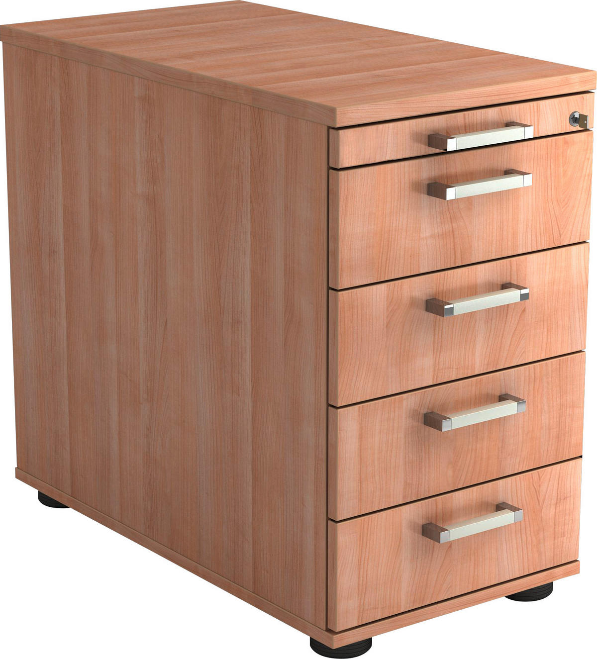 ANSTELLCONTAINER Nussbaumfarben  - Chromfarben/Nussbaumfarben, KONVENTIONELL, Holzwerkstoff/Kunststoff (42,8/72-76/80cm) - Venda