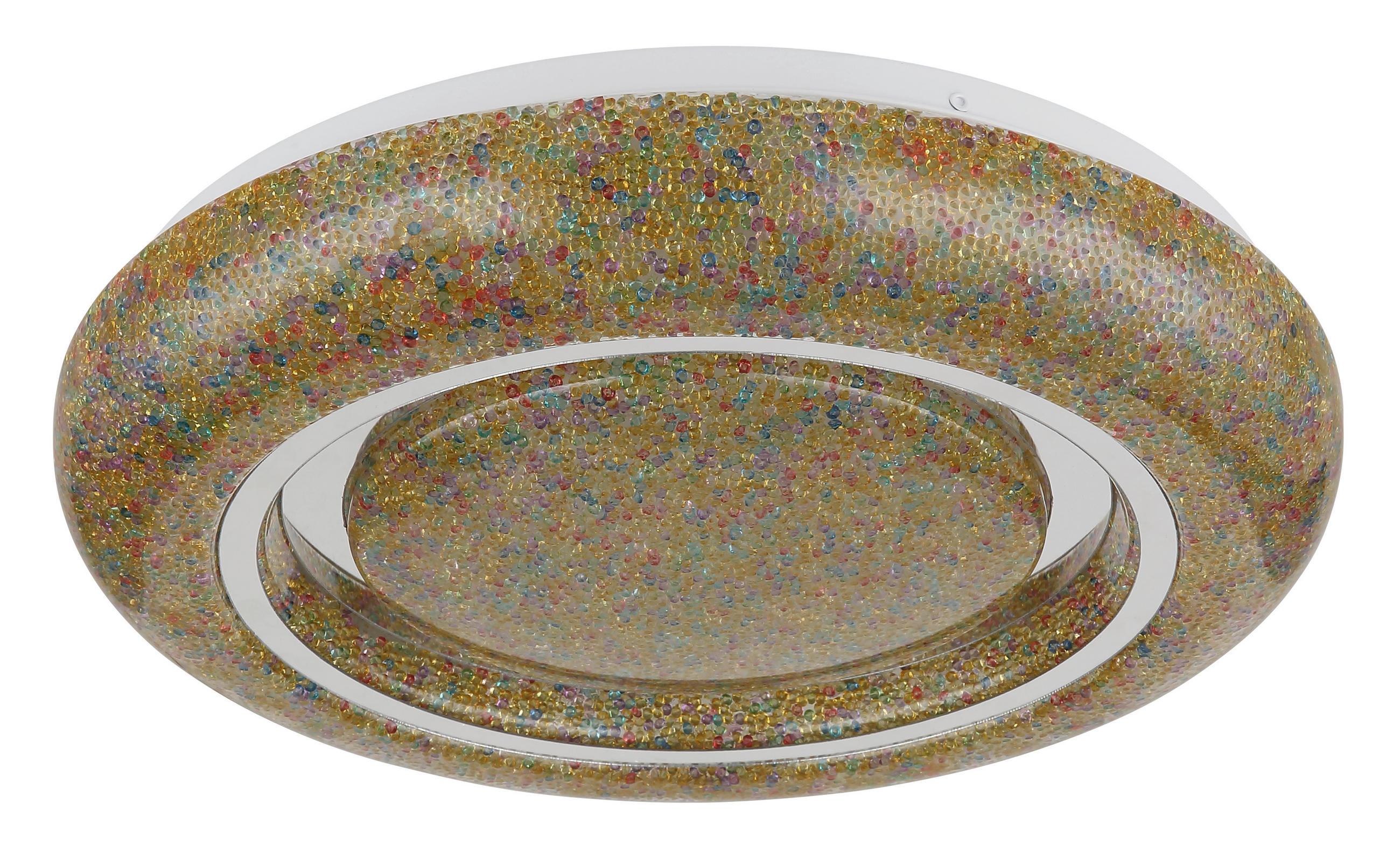 LED-DECKENLEUCHTE  38/7,5 cm    - Klar/Chromfarben, Basics, Kunststoff/Metall (38/7,5cm) - Globo