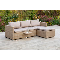 LOUNGEGARNITUR 215/140 cm Stahl  - Naturfarben, MODERN, Kunststoff/Metall (215/140cm) - Gardenson