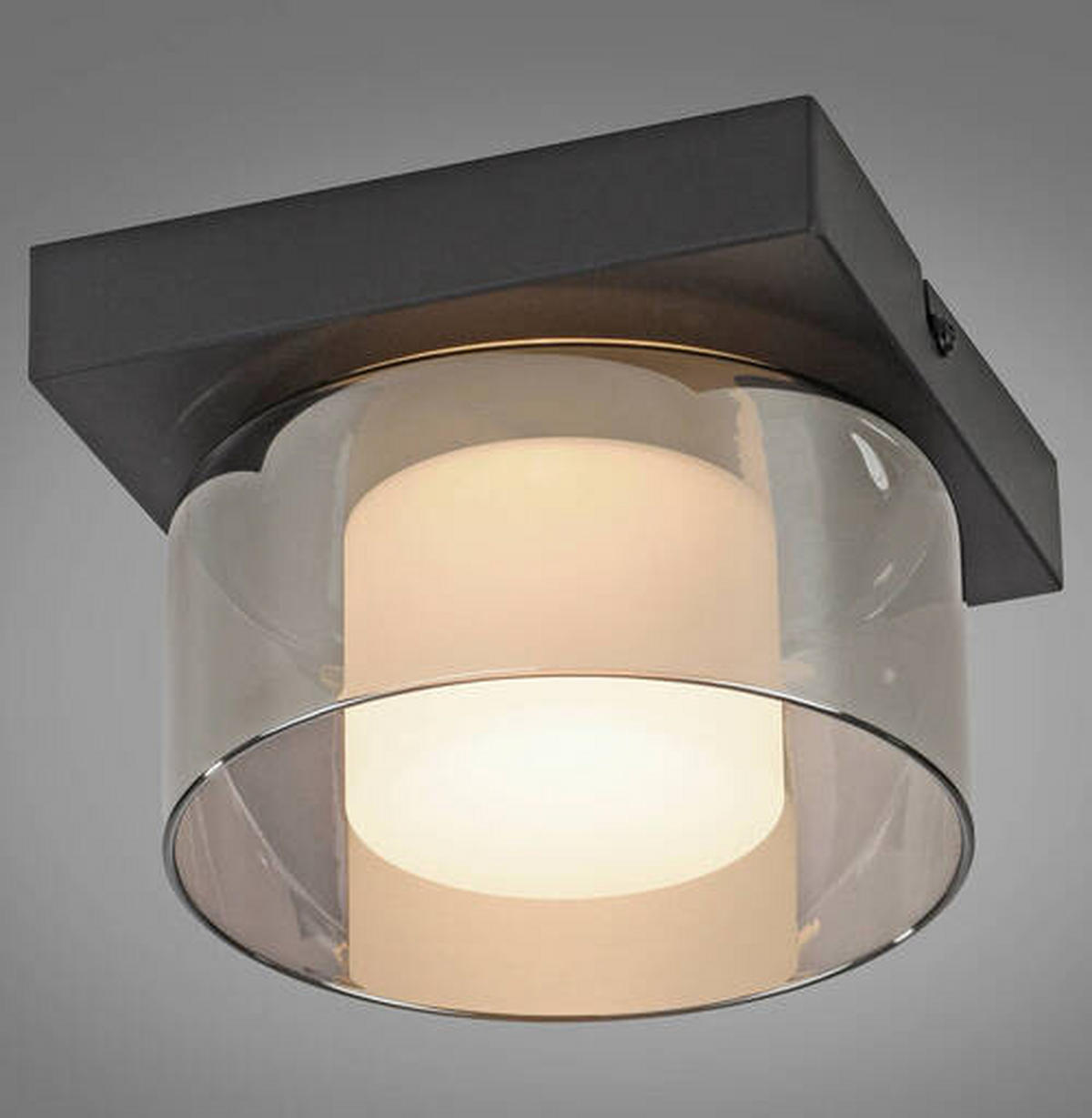 STROPNÍ LED SVÍTIDLO, 15/15/10 cm - černá, Design, kov/plast (15/15/10cm) - Paul Neuhaus