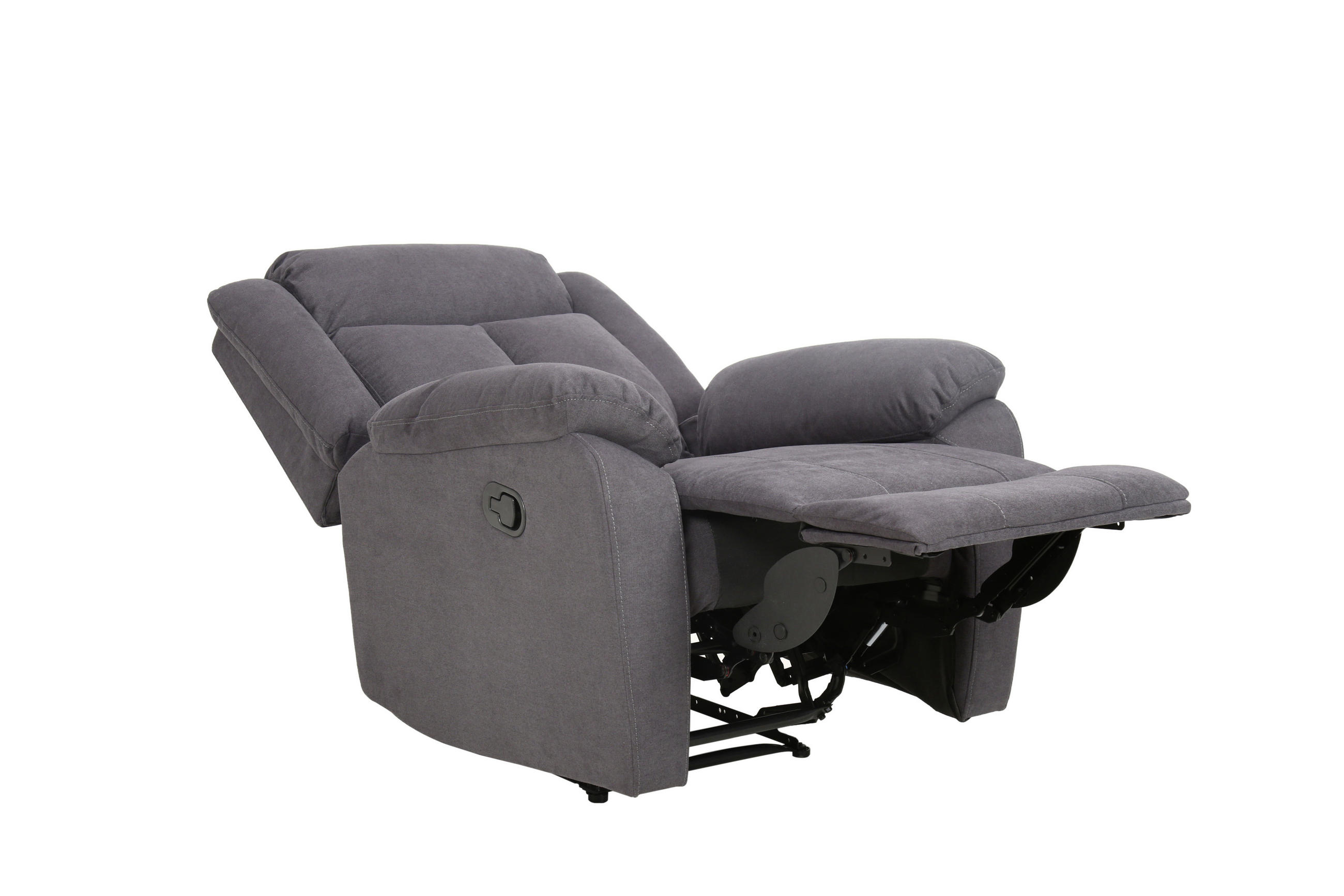 FERNSEHSESSEL  mit Webstoff Grau  - Schwarz/Grau, KONVENTIONELL, Kunststoff/Textil (87/103/96cm) - P & B