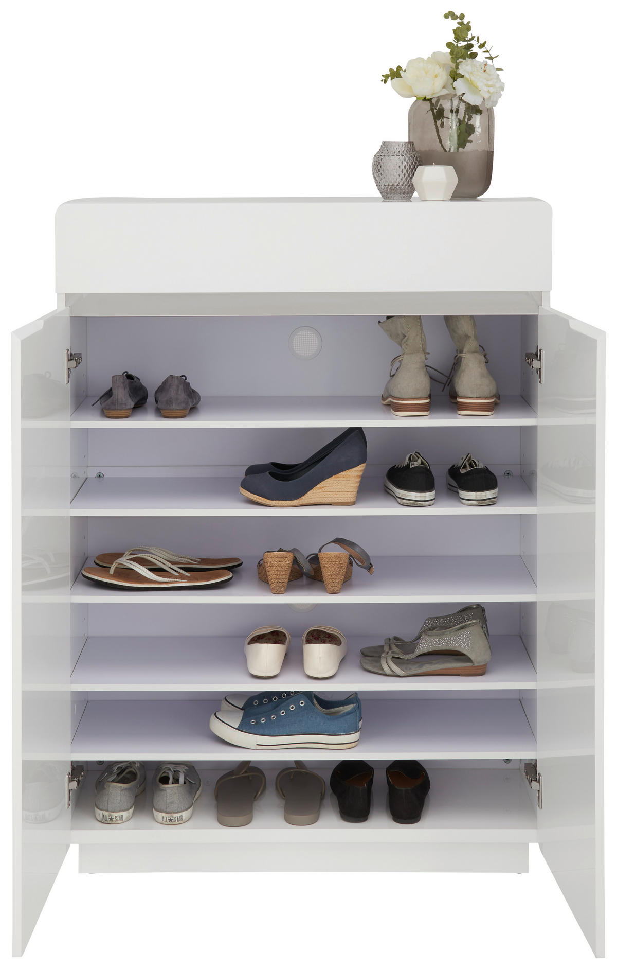 SCHUHSCHRANK Weiß  - Weiß, Design, Holzwerkstoff (90/123/35cm) - Xora