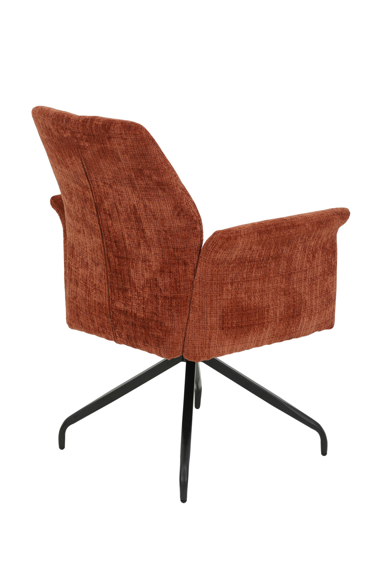 ARMLEHNSTUHL 1 Stück erweiterbar, Sitzfläche 360° drehbar, inklusive Armlehnen, ergonomische Rückenlehne, gepolsterte Armlehnen Webstoff, Mikrofaser  - Schwarz/Kupferfarben, MODERN, Textil/Metall (71/93/68cm) - MID.YOU