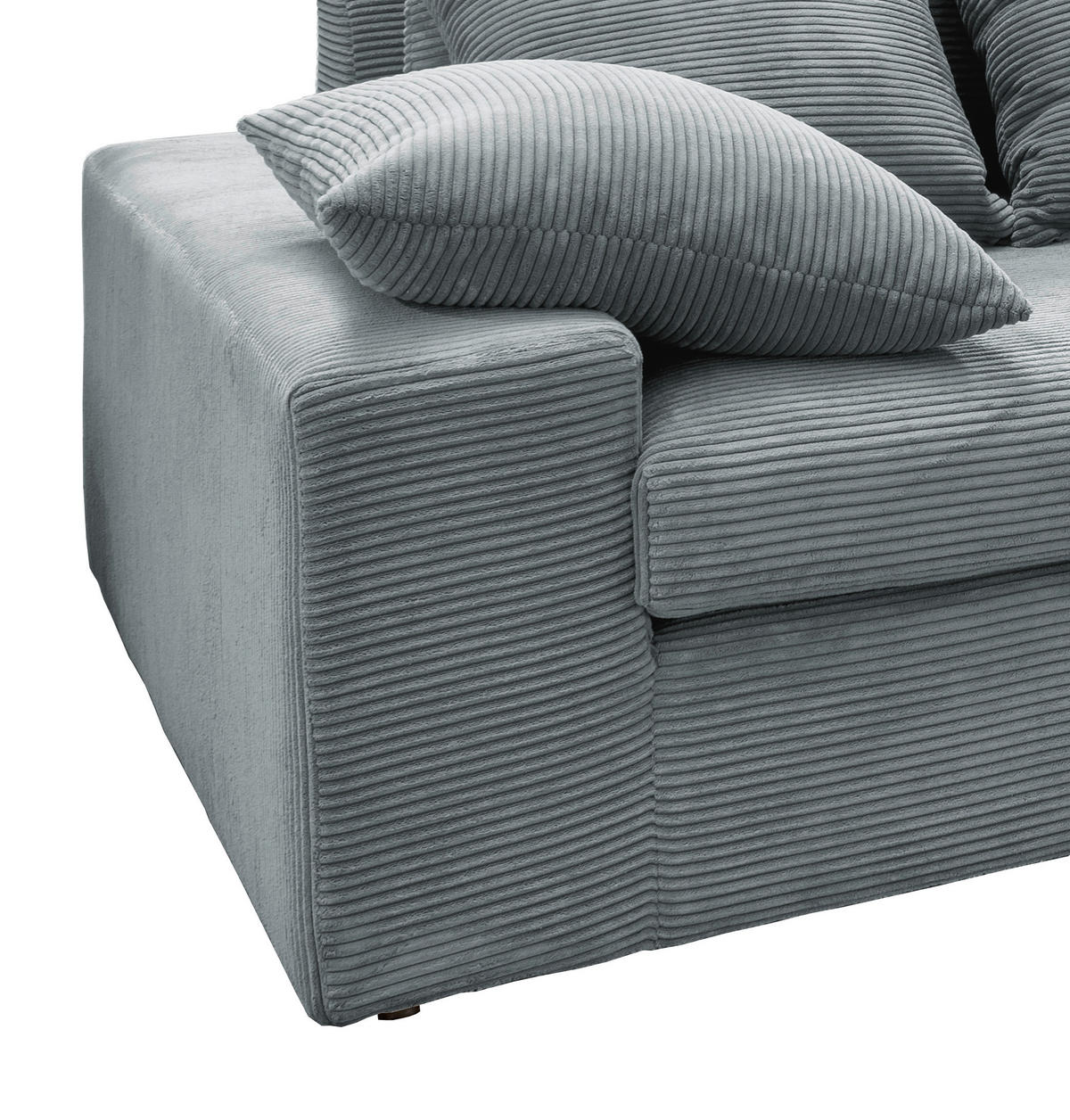 ECKSOFA in Cord Hellblau  - Schwarz/Hellblau, Modern, Kunststoff/Textil (278/200cm) - Livetastic