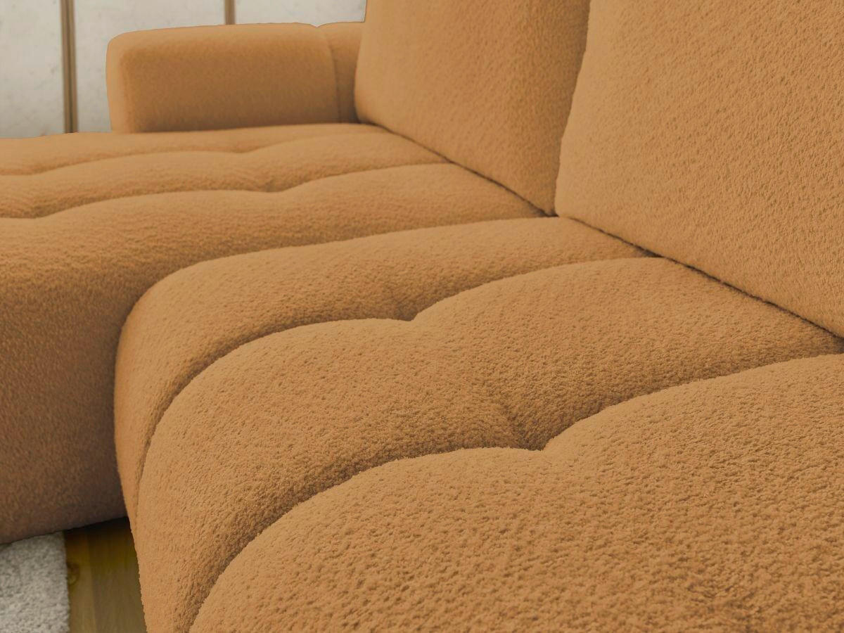 ECKSCHLAFSOFA FUJI Bouclé Gelb  inkl.  - Gelb/Schwarz, MODERN, Kunststoff/Textil (160/292cm)