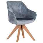 ARMLEHNSTUHL in Flachgewebe  - Dunkelblau/Naturfarben, Design, Holz/Textil (60/83/65cm) - Landscape