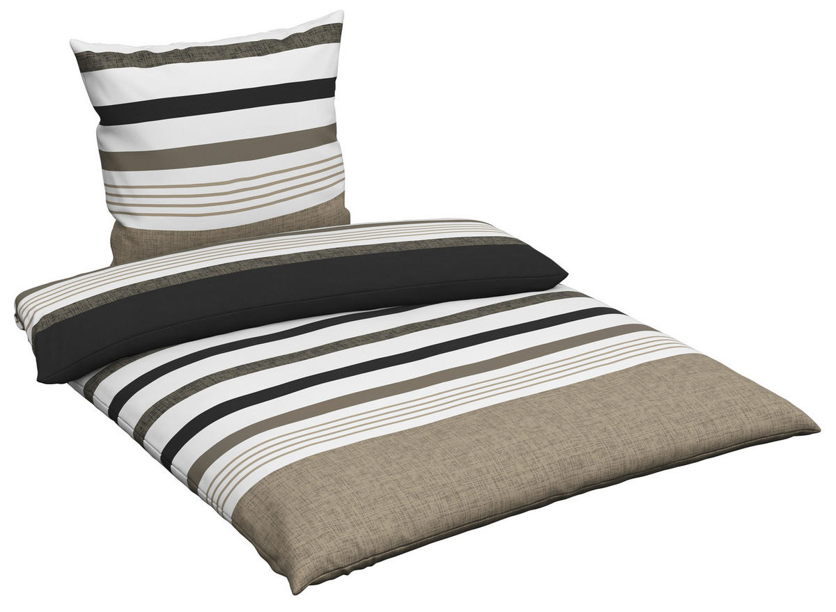 BETTWÄSCHE Elis Renforcé 135/200 cm  - Taupe, KONVENTIONELL, Textil (135/200cm) - Novel