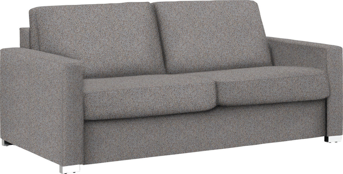 SCHLAFSOFA Webstoff Blau, Braun  - Chromfarben/Blau, KONVENTIONELL, Textil/Metall (188/86/97cm) - Novel