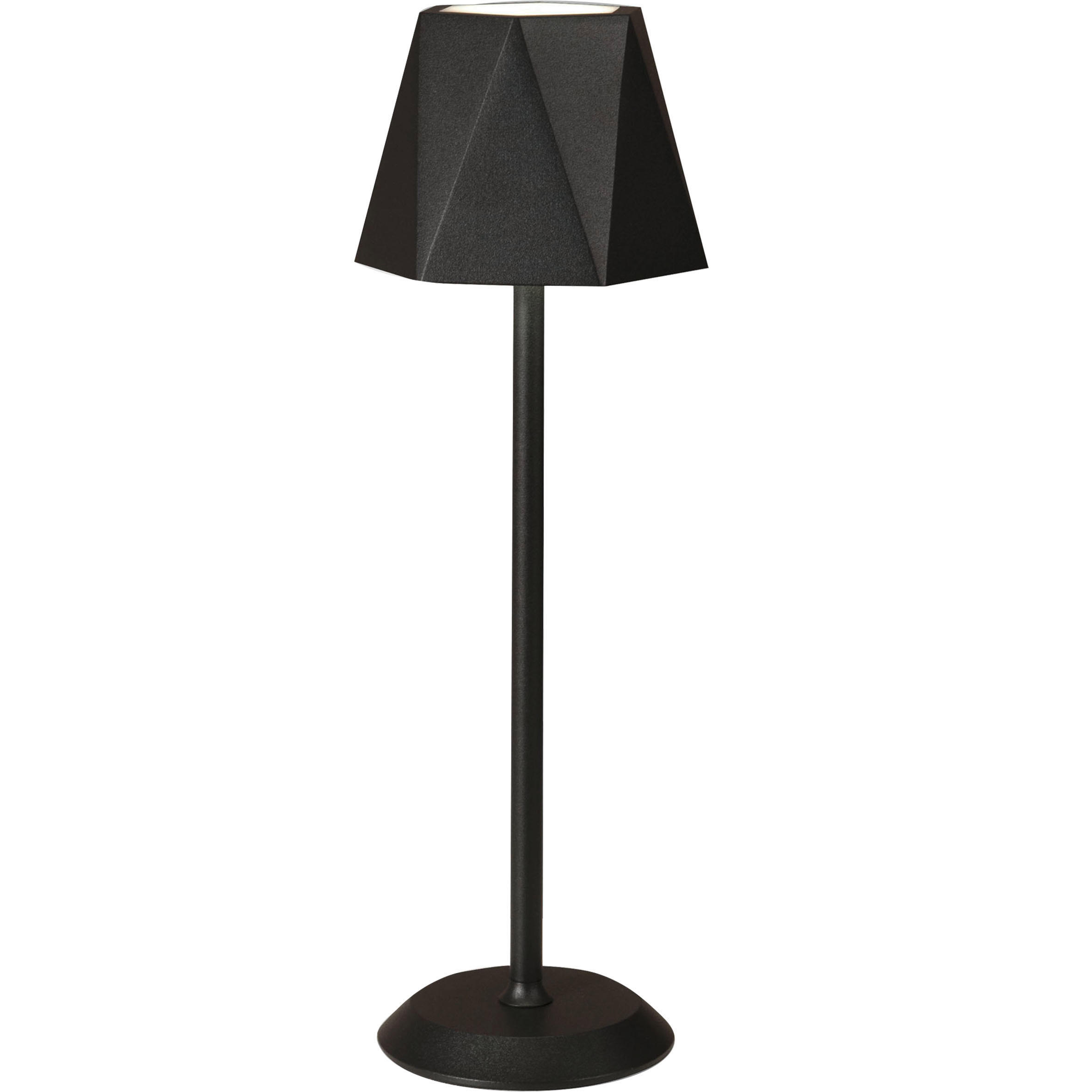 AKKU-TISCHLEUCHTE Katy 13/38 cm   - Schwarz, Basics, Metall (13/38cm) - Fabas Luce