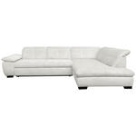 ECKSOFA Ecru Cord  - Ecru/Schwarz, Design, Textil/Metall (313/242cm) - Xora