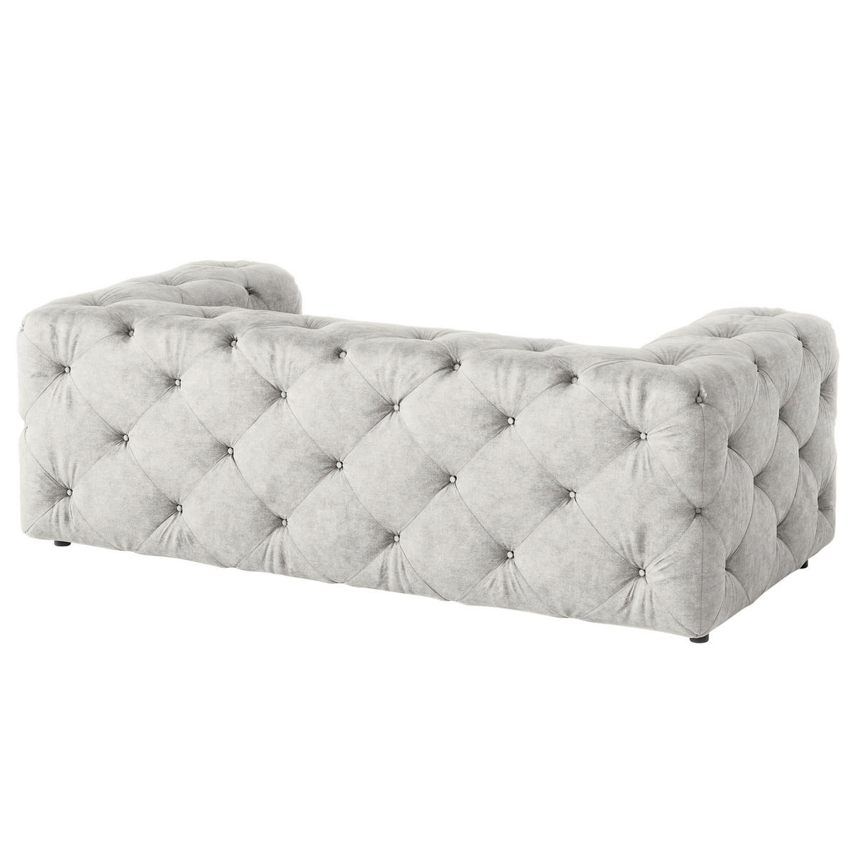 2-SITZER-SOFA Fresco in Mikrofaser Hellgrau  - Hellgrau/Schwarz, Design, Kunststoff/Textil (193/71/100cm) - P & B