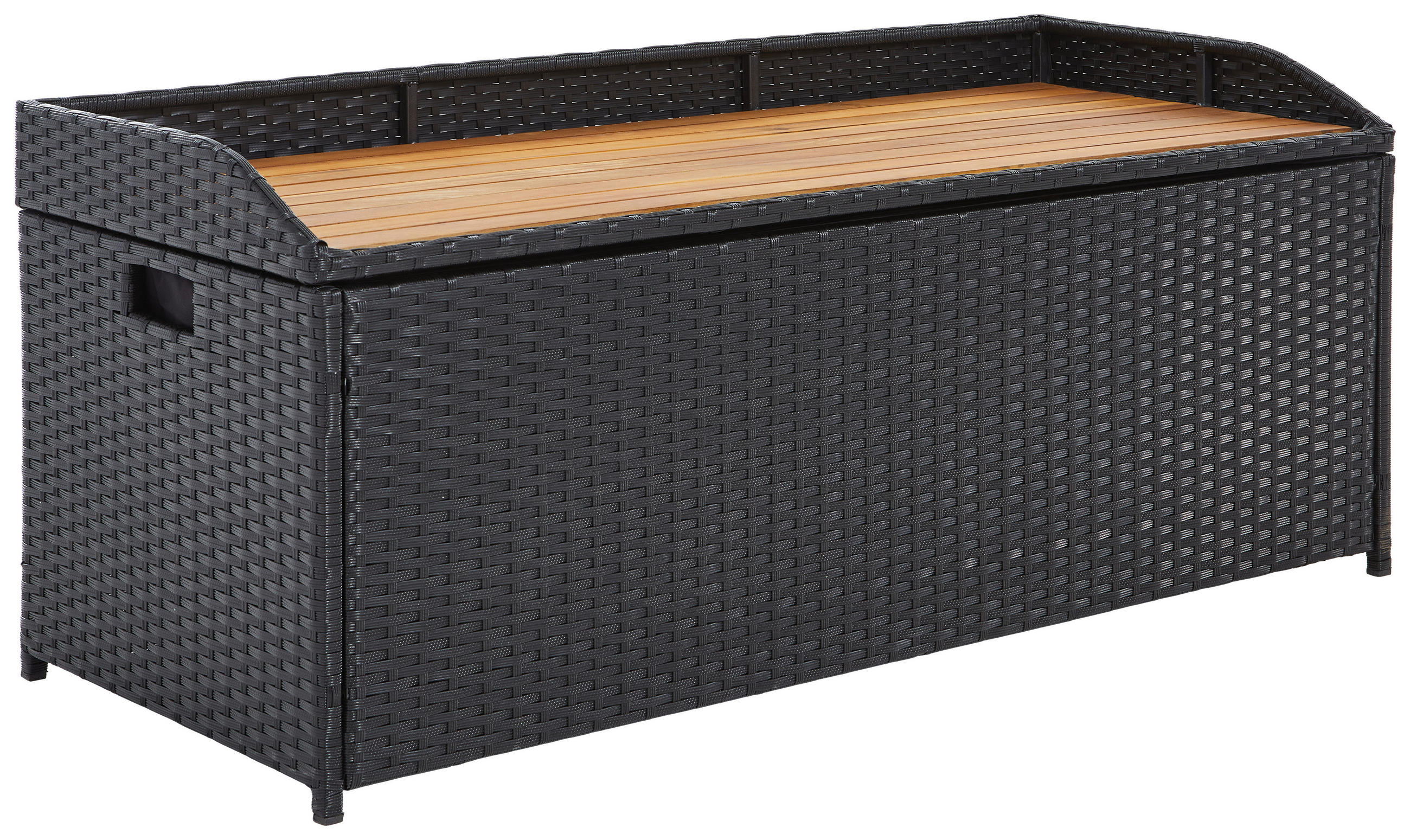 KISSENBOX 120/50/51 cm  - Schwarz/Akaziefarben, MODERN, Kunststoff/Textil (120/50/51cm) - Ambia Garden