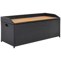 KISSENBOX - Schwarz/Akaziefarben, Modern, Kunststoff/Textil (120/50/51cm) - Ambia Garden