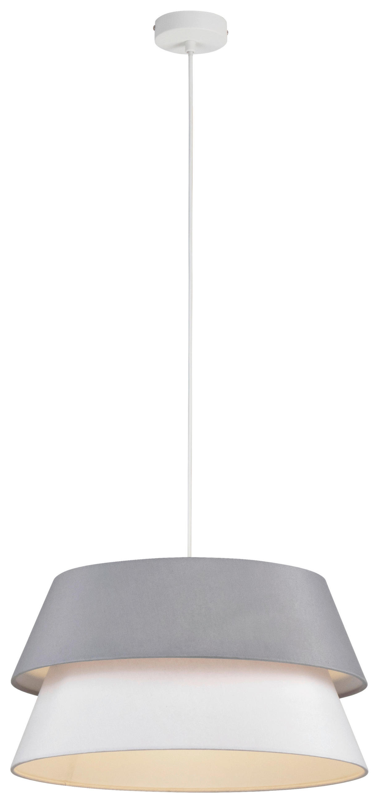 HÄNGELEUCHTE 45/120 cm  - Weiß/Grau, Trend, Kunststoff/Textil (45/120cm) - Collett's Monde