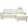ECKSOFA Creme Flachgewebe  - Buchefarben/Creme, KONVENTIONELL, Holz/Textil (241/166cm) - Carryhome