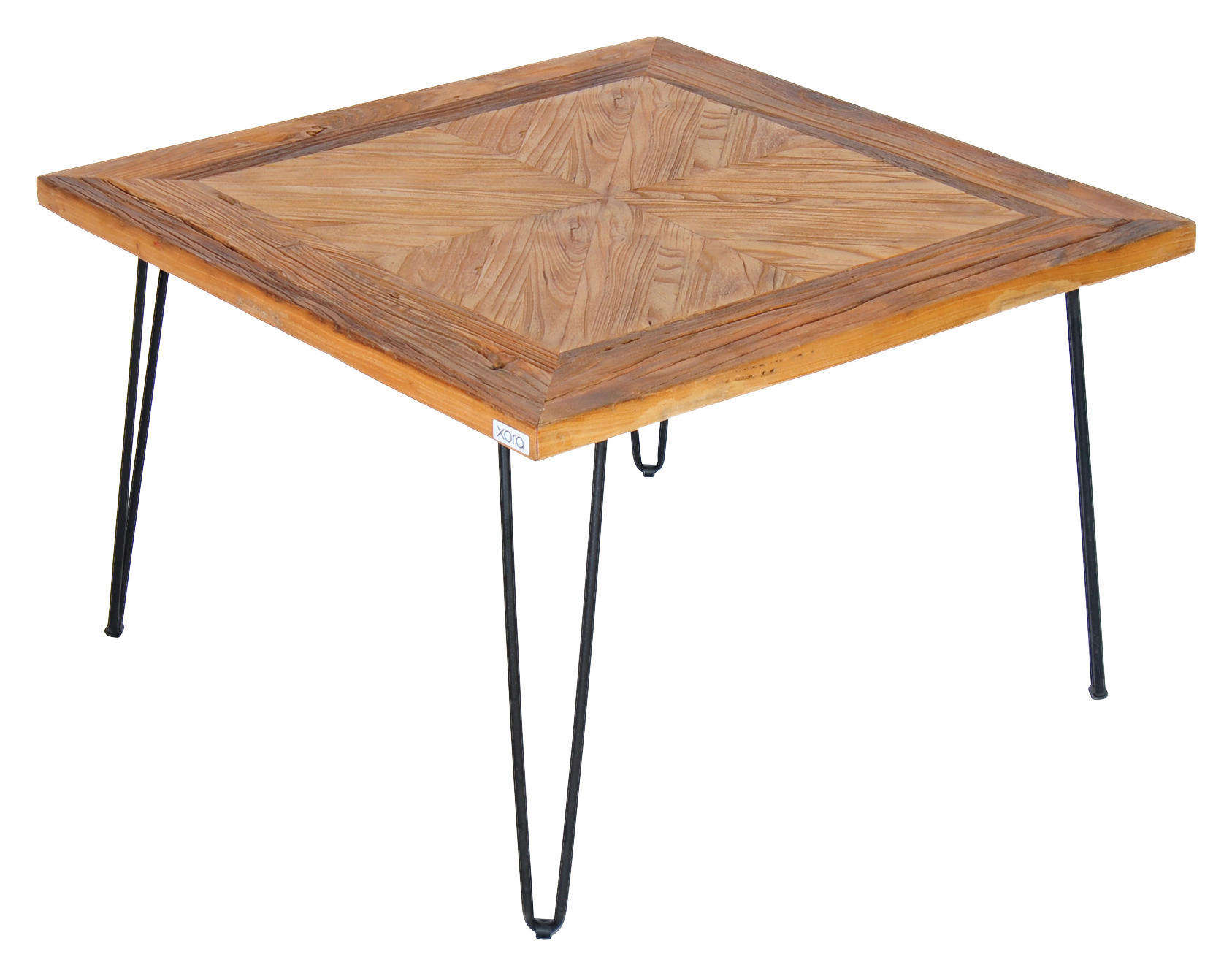 COUCHTISCH in Holz, Metall 70/70/45 cm  - Schwarz/Naturfarben, ROMANTIK / LANDHAUS, Holz/Metall (70/70/45cm) - Xora