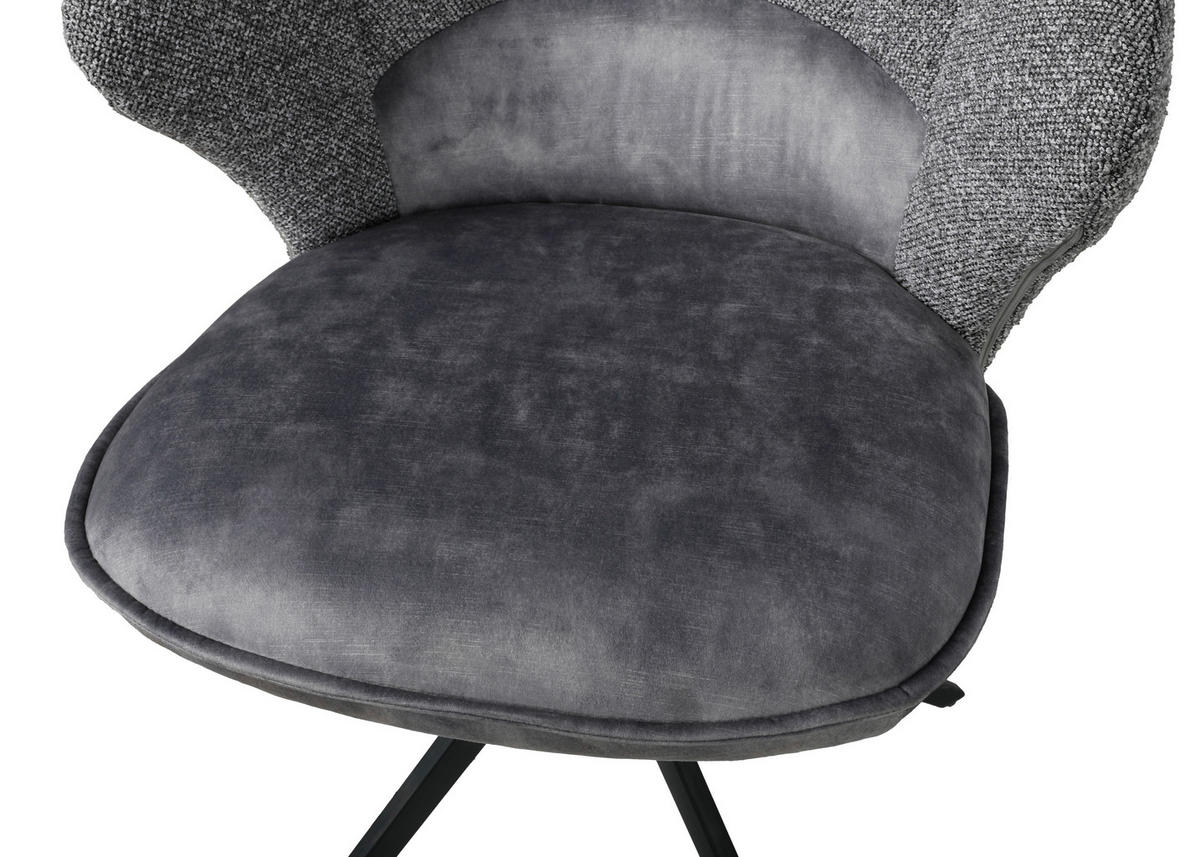 STUHL - Schwarz/Grau, Design, Textil/Metall (61/87,5/63,5cm) - Novel