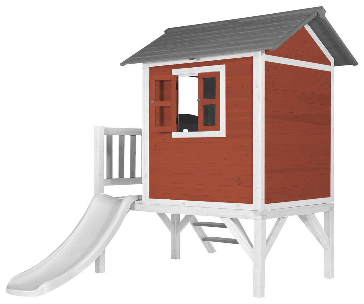 SPIELHAUS  - Rot/Weiß, KONVENTIONELL, Holz/Kunststoff (101/17/139cm) - Ambia Garden