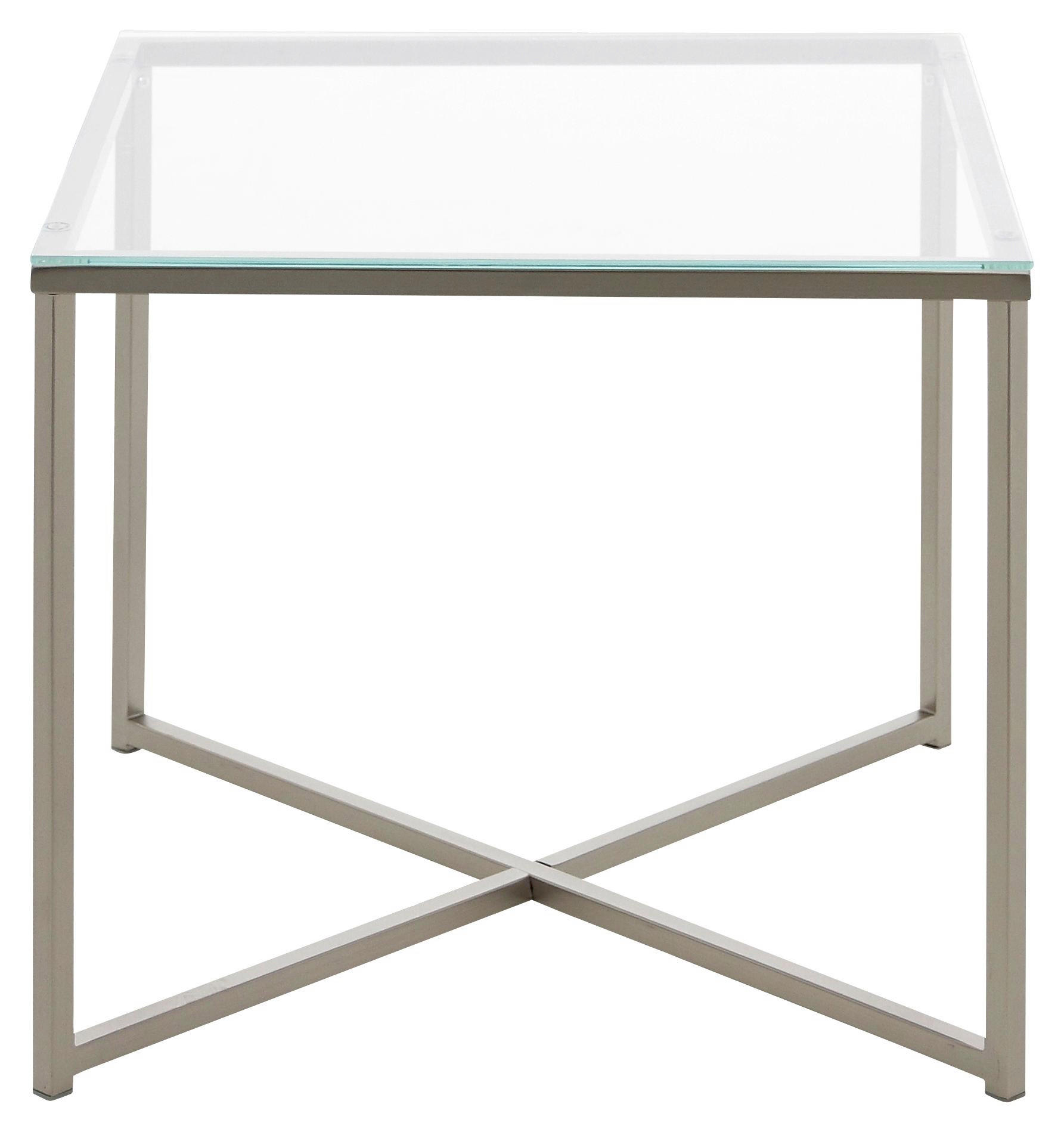 Beistelltisch in Metall, Glas