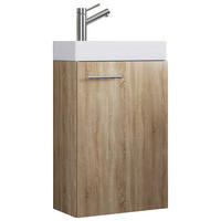 TVÄTTSTÄLL MED KOMMOD 40,5 cm  - vit/Sonoma ek, Modern, trämaterial/keramik (40,5cm) - MID.YOU