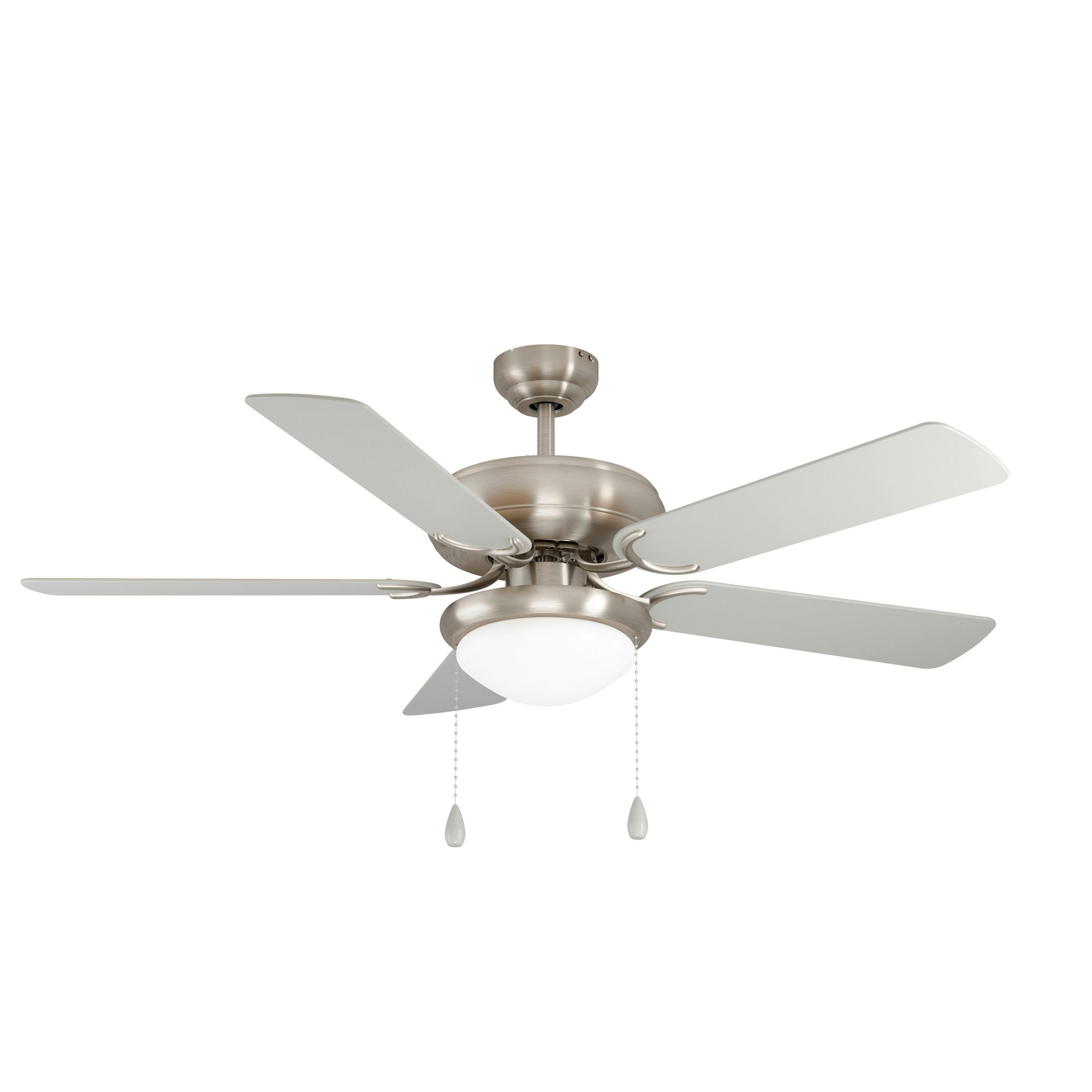 DECKENVENTILATOR Ballina 132/44 cm   - Eichefarben/Silberfarben, KONVENTIONELL, Glas/Kunststoff (132/44cm) - Eglo