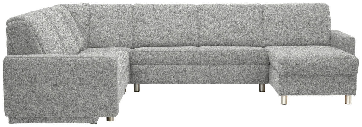 WOHNLANDSCHAFT  in Mikrovelours Naturfarben  - Alufarben/Naturfarben, KONVENTIONELL, Kunststoff/Textil (236/322/158cm) - Sedda