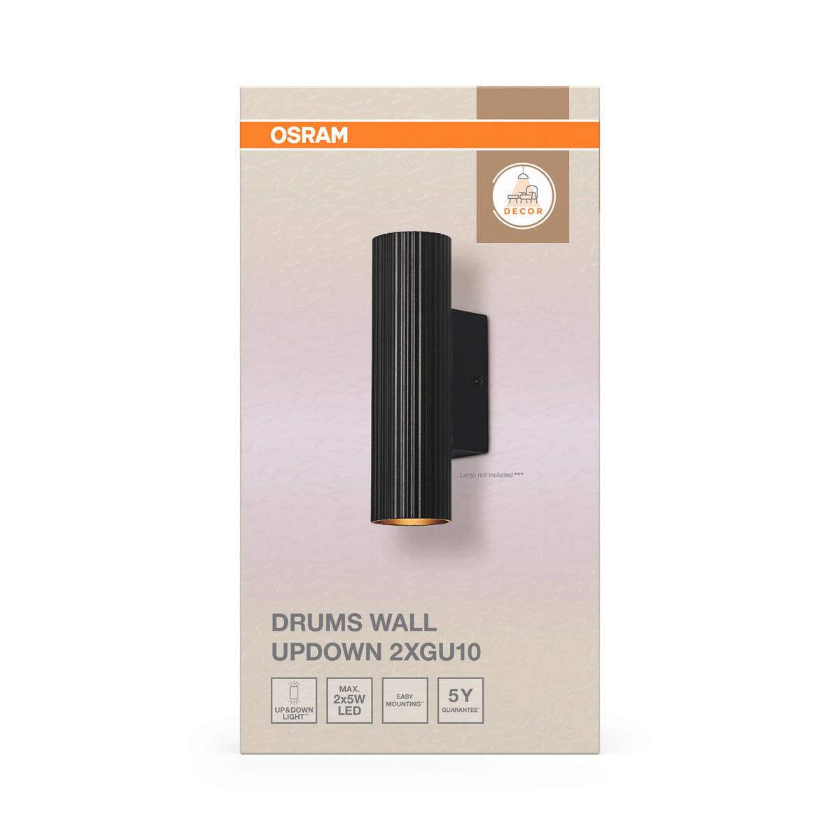 WANDLEUCHTE 5.5/8.5/20 cm   - Basics, Metall (5.5/8.5/20cm) - Osram