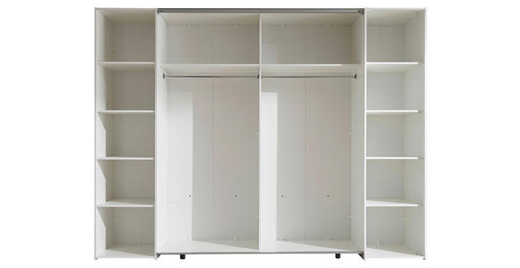 KLEIDERSCHRANK  in Weiß  - Alufarben/Weiß, KONVENTIONELL, Holzwerkstoff/Kunststoff (267/205/57cm) - Carryhome