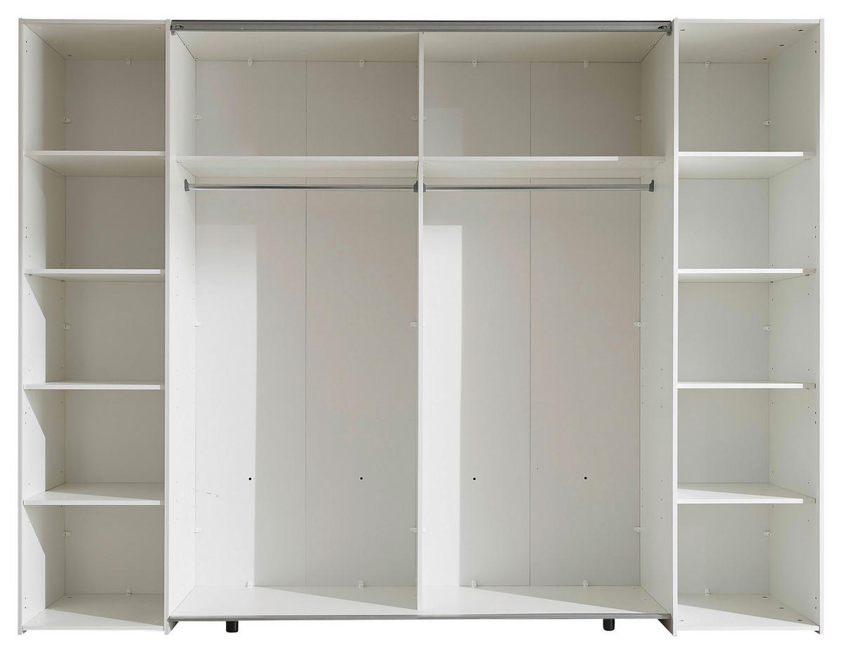 ORMAR ZA ODJEĆU bijela   - bijela/boje aluminija, Konvencionalno, drvni materijal/metal (267/205/57cm) - Ti'me