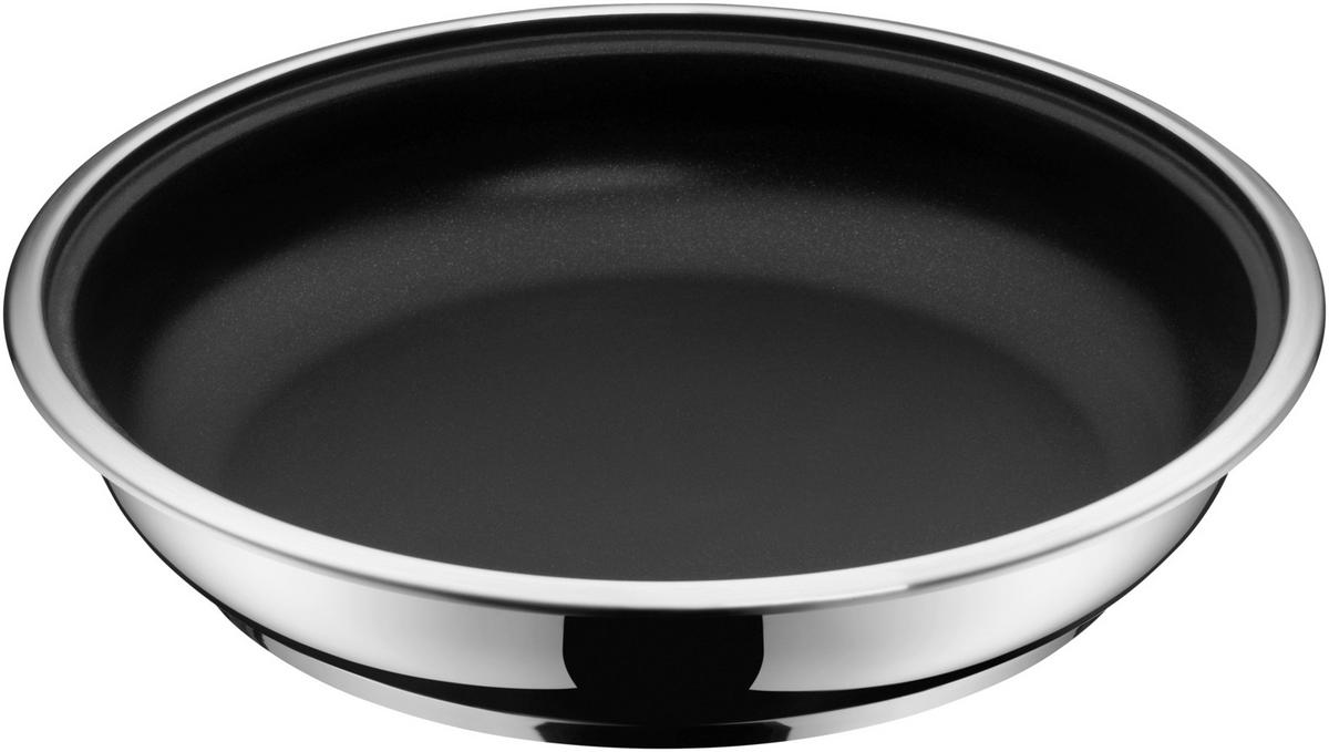 BRATPFANNE  - Edelstahlfarben/Schwarz, Design, Metall - WMF