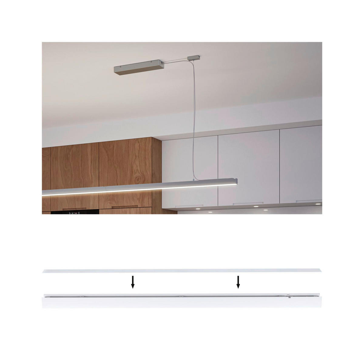 SCHIENENSYSTEM-ABDECKSCHIENE - Chromfarben, Basics, Kunststoff (100/3,6/0,1cm) - Paulmann