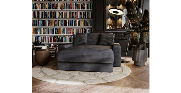 XXL-SESSEL Cord Dunkelgrau - Dunkelgrau/Schwarz, MODERN, Kunststoff/Textil (160/87/190cm) - Carryhome