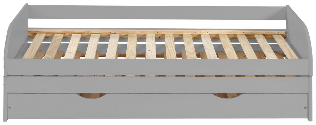 KREVET NA IZVLAČENJE   siva  - siva/prirodne boje, Basics, drvo/metal (90/200cm) - MID.YOU