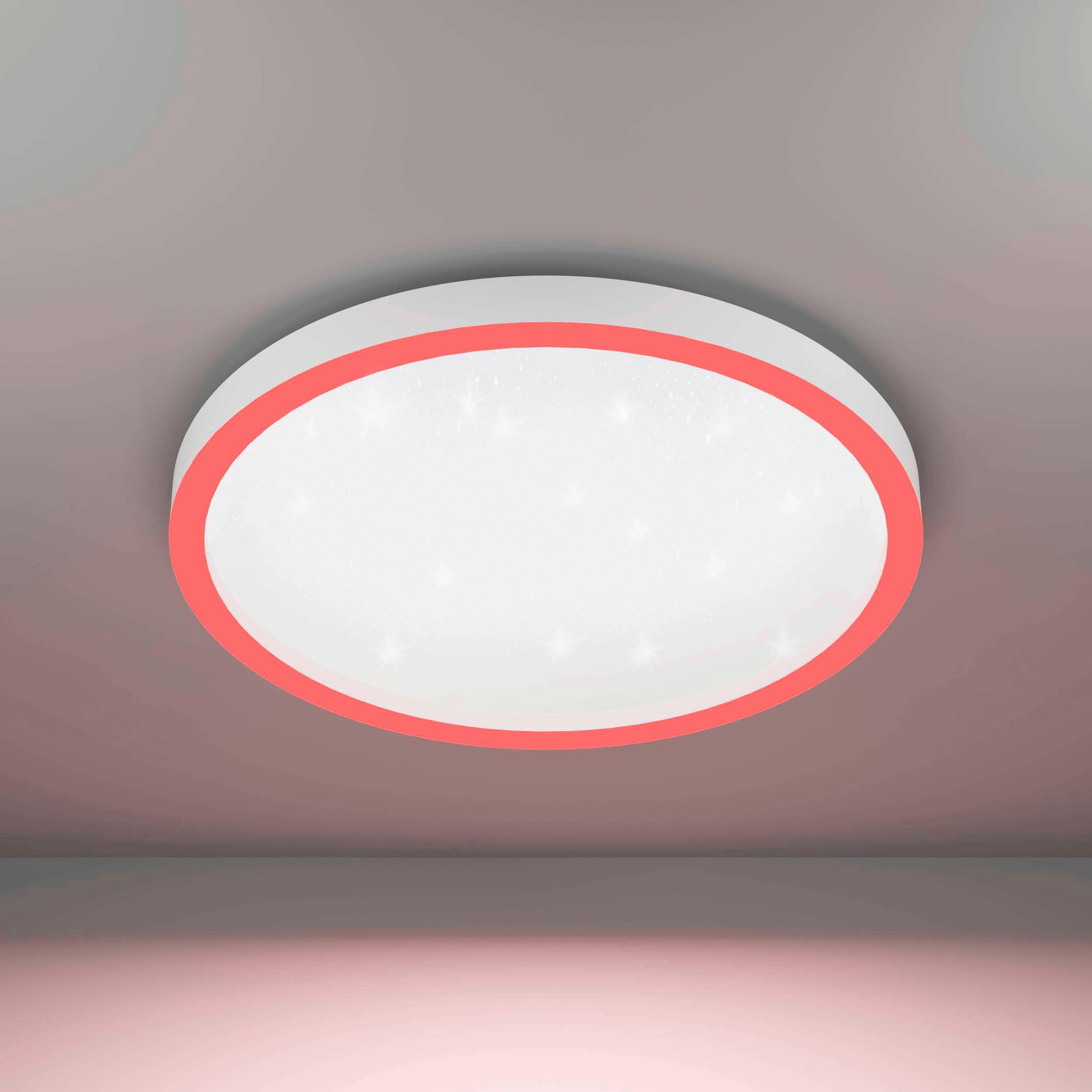 DECKENLEUCHTE 34,5 W  57/7 cm    - Weiss, Design, Kunststoff/Metall (57/7cm) - Eglo