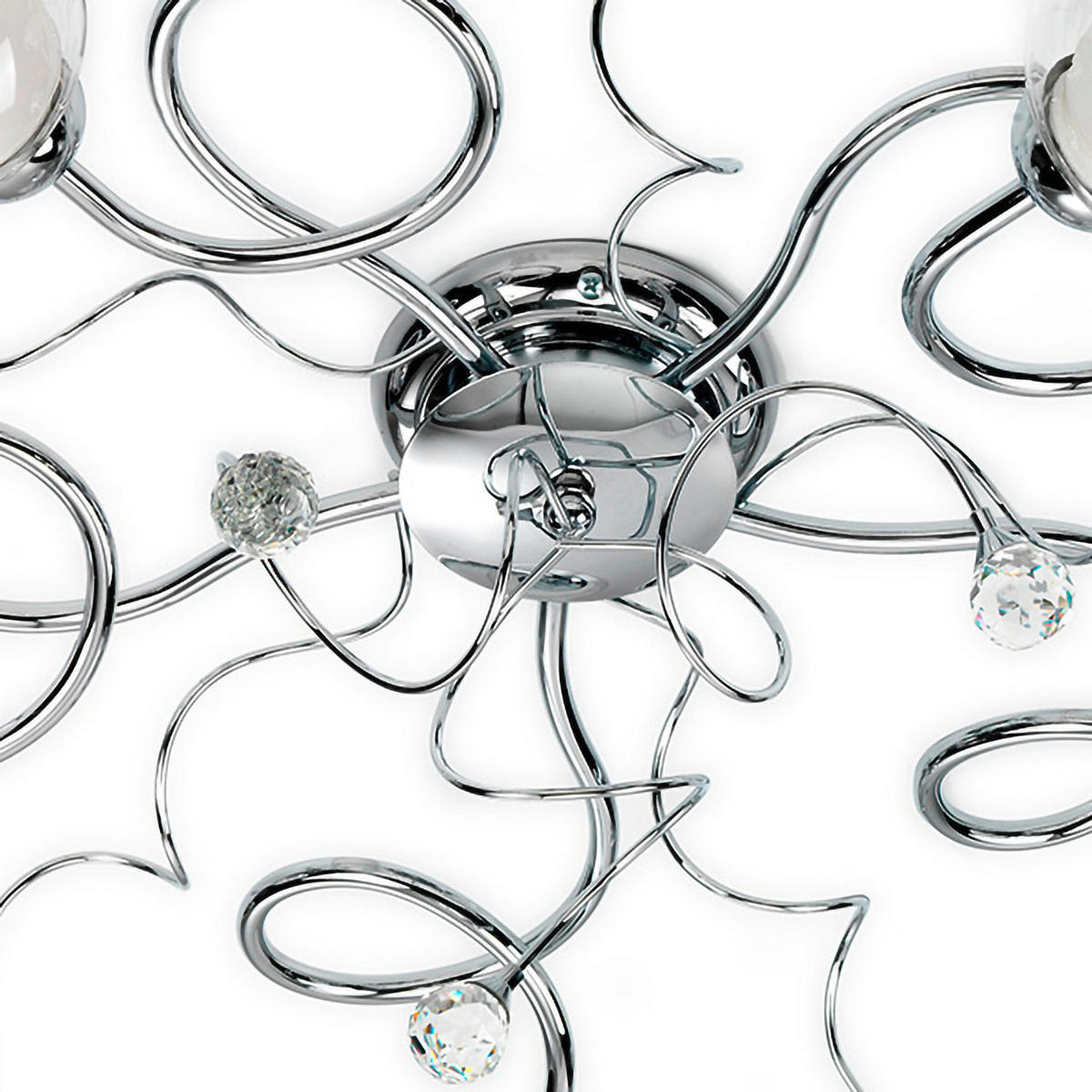 STROPNÉ SVIETIDLO, 65/20 cm  - chrómová, Design, kov/sklo (65/20cm)