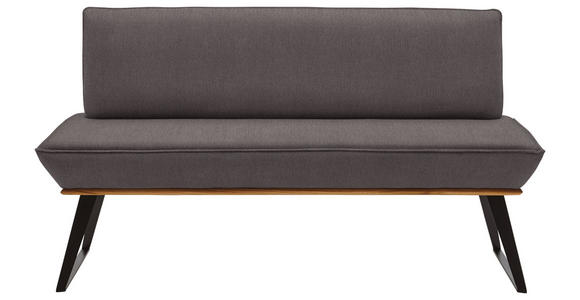 SITZBANK 180/87/64 cm  in Schwarz, Eichefarben, Dunkelbraun  - Eichefarben/Dunkelbraun, Design, Holz/Textil (180/87/64cm) - Voleo