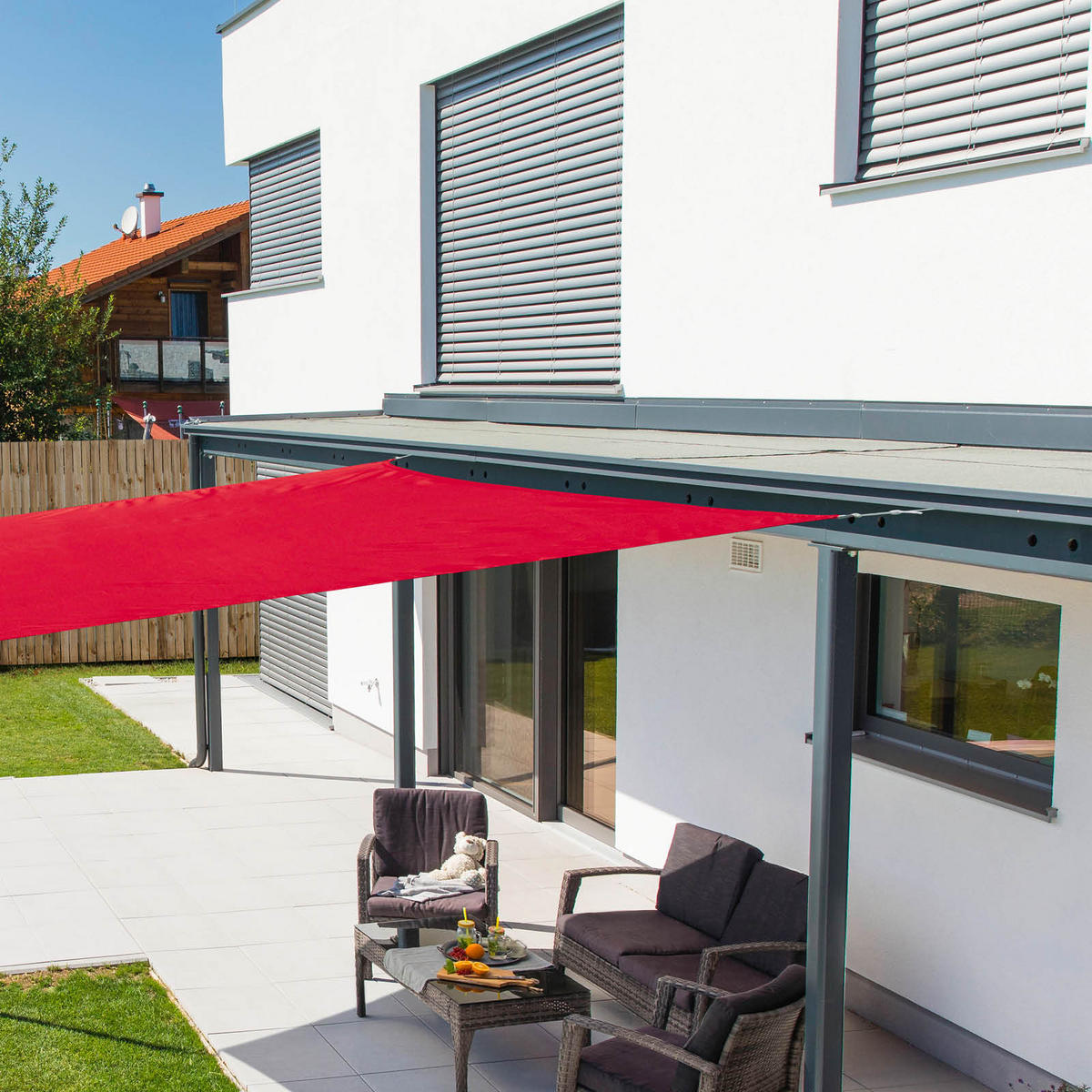 ZAHRADNÍ PLACHTA PROTI SLUNCI 500/500 cm - tmavě červená, Basics (500/500cm)