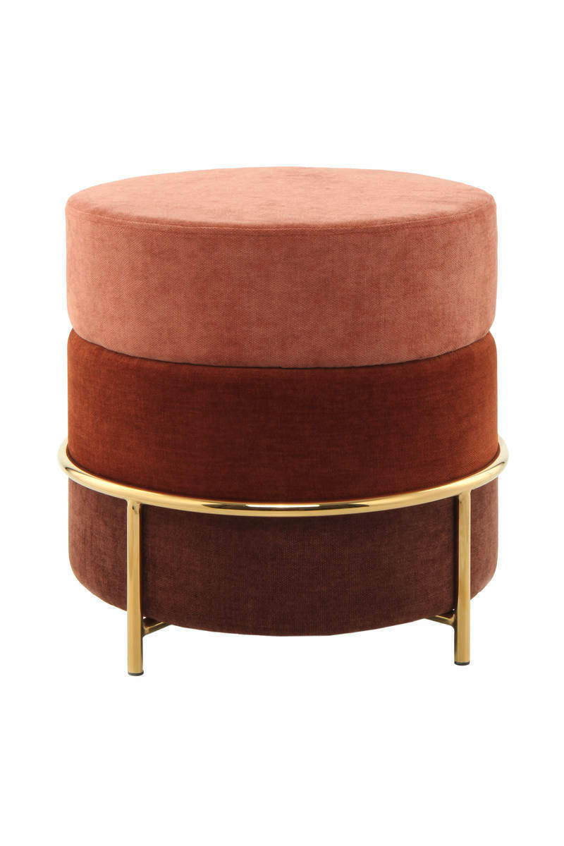 HOCKER Struktur Terracotta  - Terracotta, Basics, Textil/Metall (48,5/48,5/46cm) - Kayoom